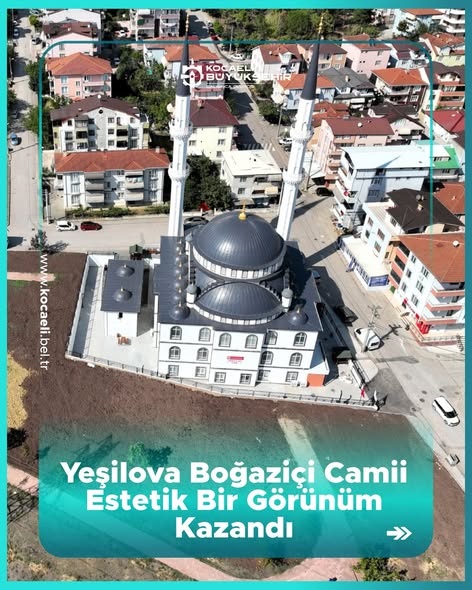 Kocaeli'de Yeşilova Boğaziçi Camii Çevresi Estetik Bir Görünüme Kavuştu