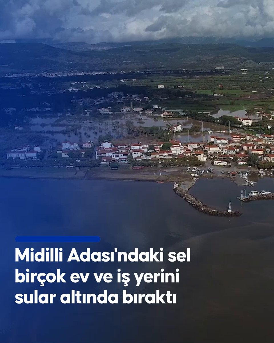 Midilli Adası'nda Sel Felaketi: Evler ve İş Yerleri Sular Altında Kaldı