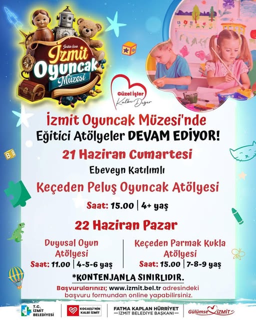 İzmit Oyuncak Müzesi’nde Eğlenceli Atölyeler Devam Ediyor