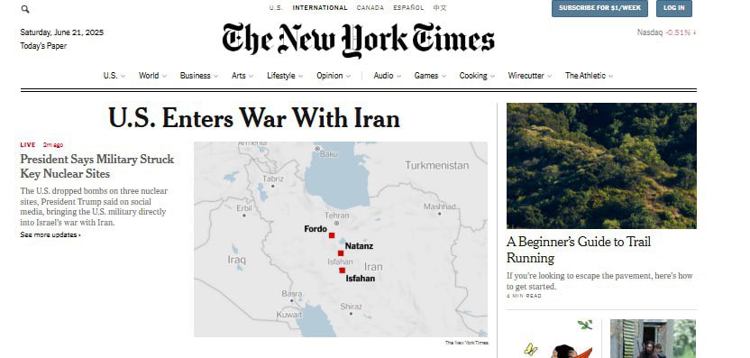 ABD ve İran Arasında Savaş Başladı: New York Times'dan Son Dakika Açıklaması