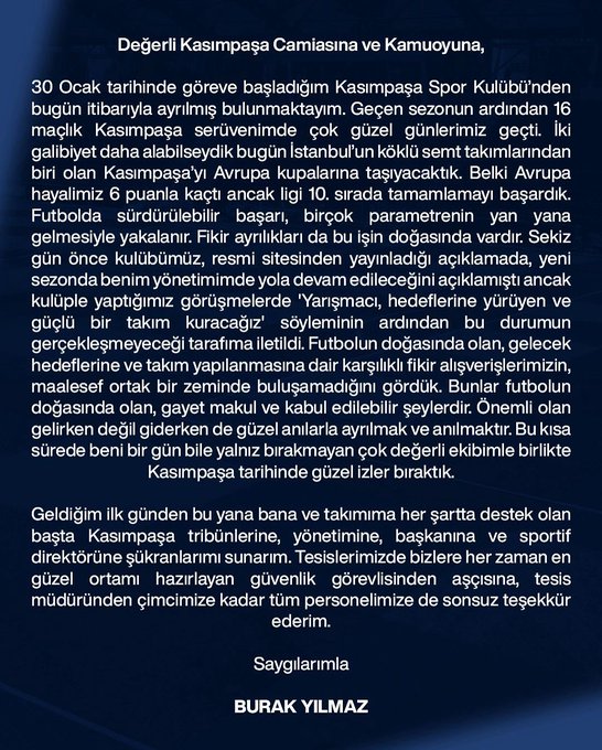 Burak Yılmaz'dan Kulübüyle Görüşmelerle İlgili Açıklama