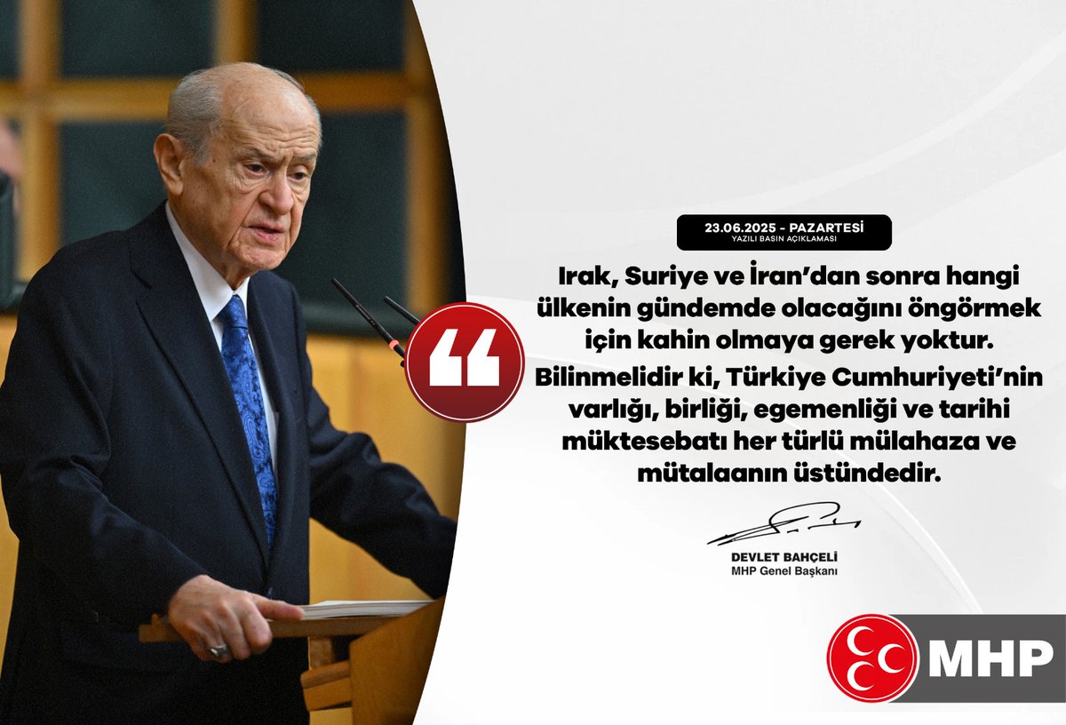 MHP Genel Başkanı Bahçeli'den Kritik Açıklama: 