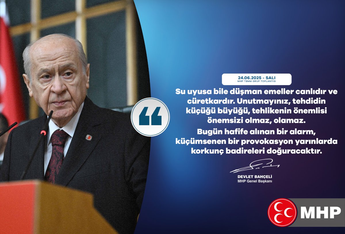 Bahçeli'den Güvenlik Uyarısı: Küçümsenen Tehditler Gelecekte Büyük Sorunlara Yol Açabilir