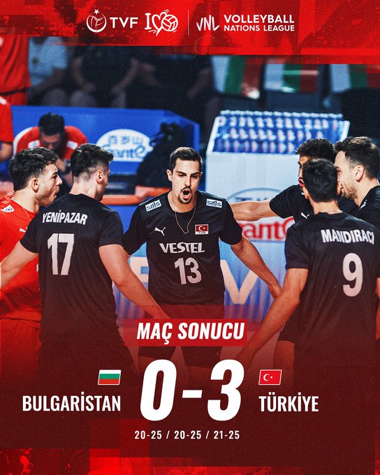 A Milli Erkek Voleybol Takımı, Bulgaristan'ı 3-0 Mağlup Etti
