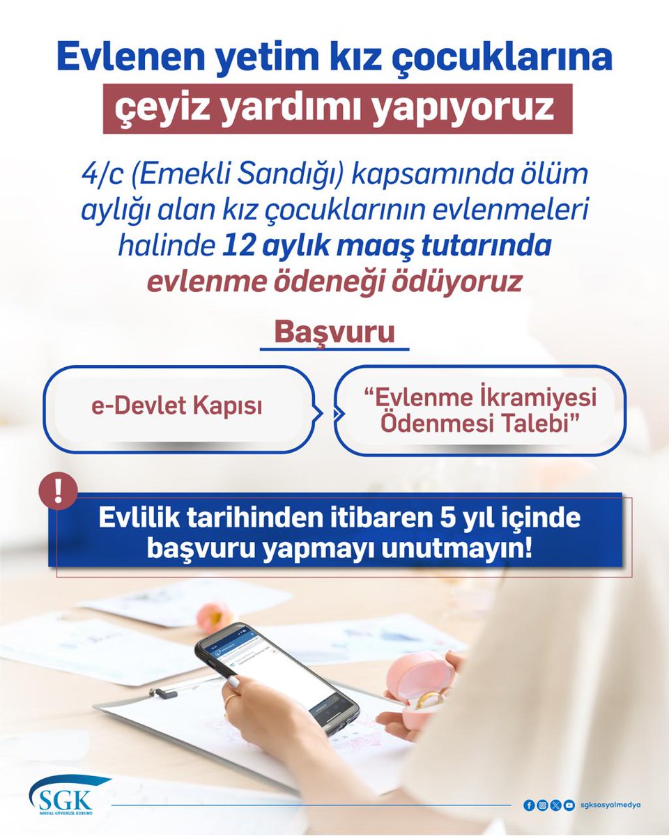Emekli Sandığı Kız Çocuklarına Evlenme Ödeneği Desteği