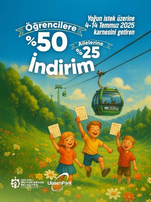 Kocaeli Büyükşehir Belediyesi'nden Öğrencilere Teleferik Kampanyası Uzatıldı