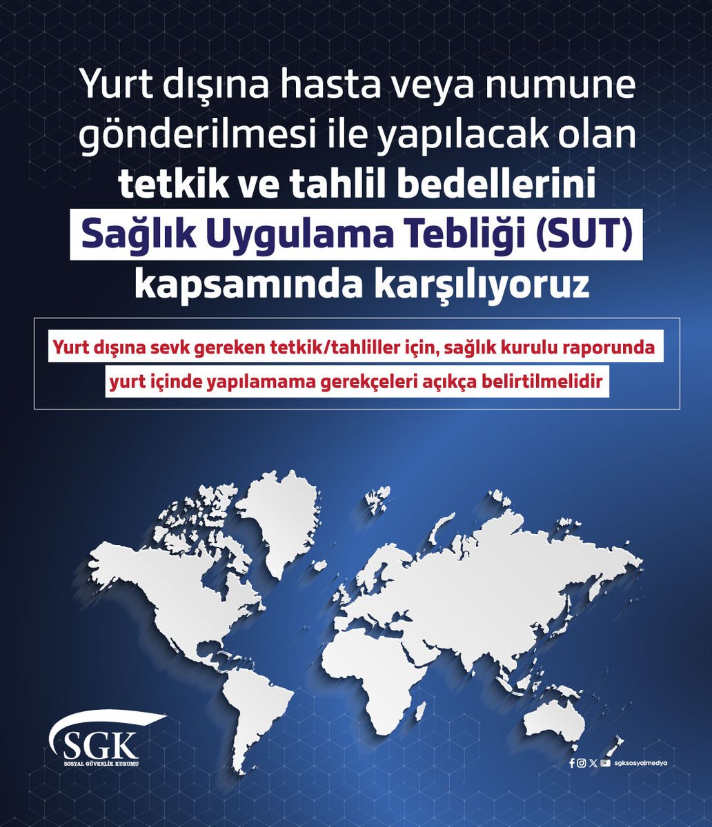 SGK, Yurt Dışı Tetkik ve Tahlil Bedellerini Karşılıyor