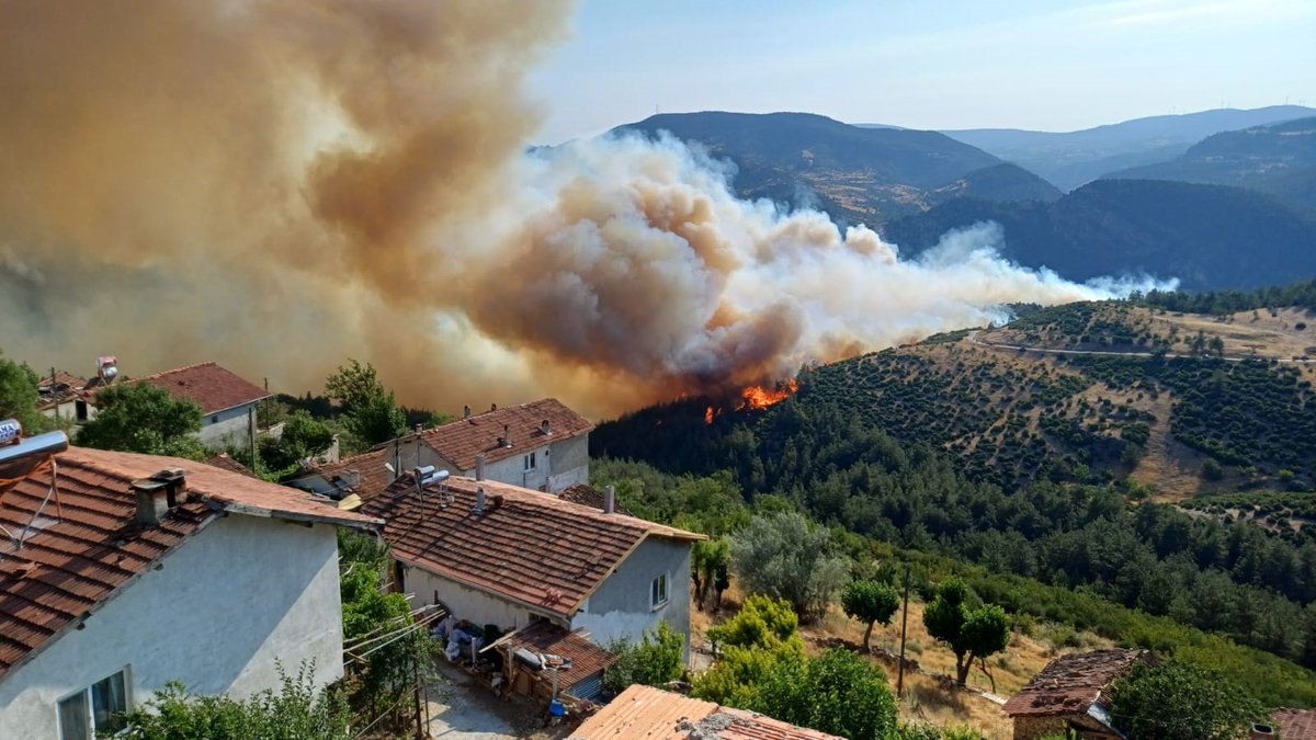 Bursa-Balıkesir Sınırında Orman Yangını: Bayıryüzügüney Mahallesi Boşaltıldı