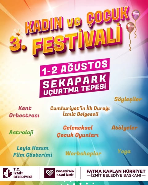 İzmit'te Renkli Festival: Kadın ve Çocuk Festivalleriyle Yaz Coşkusu