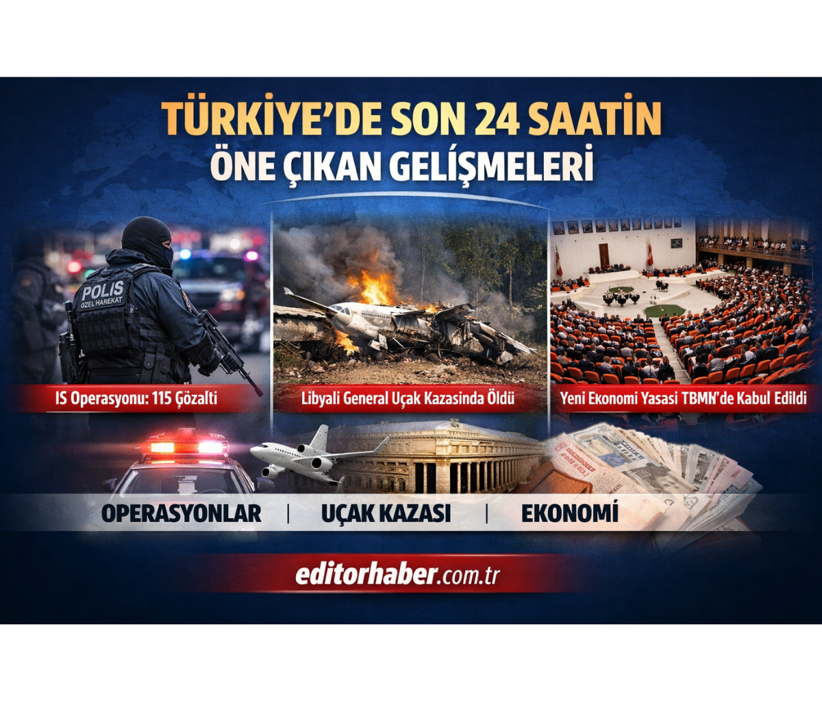 Türkiye Gündeminde Son 24 Saat: IS Operasyonu, Uçak Kazası ve Yeni Ekonomi Yasası